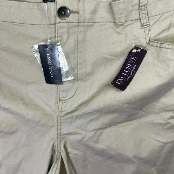 Lane Bryant NWT Khaki Trouser Womens 28 Plus size Work casual Career 0786 - Picture 2 of 10